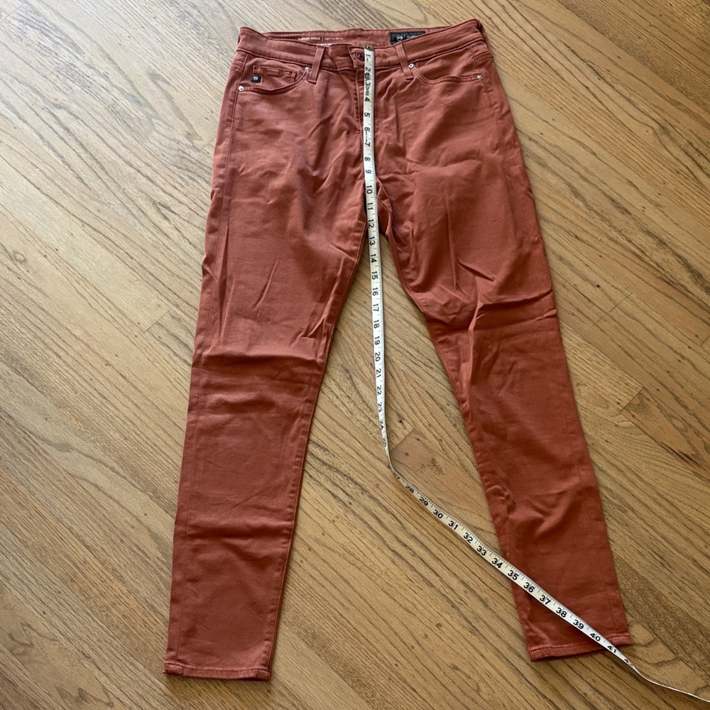 Rust Orange Skinny Jeans. Ag Farrah ankle high rise skinny 27-28 euc